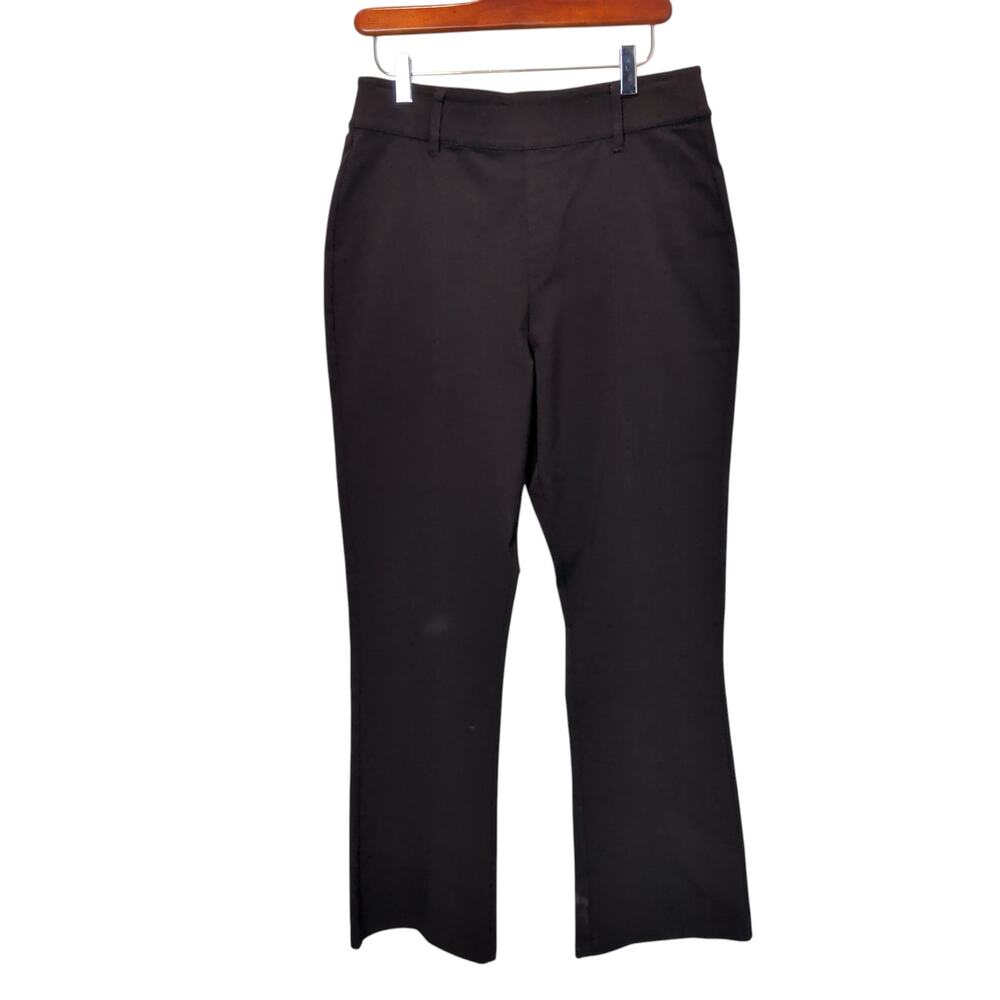 A Putnam Women's Sz M Black Crop Kick Flare Pull On Pants Stretch